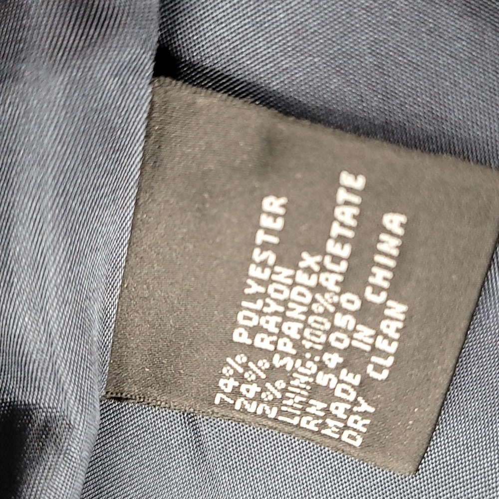 ANNE KLEIN SKIRT & JACKET BLUE SUIT w/LAYERED RUFFLE NECKLINE w/suit bag - Picture 17 of 17